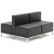 Infinity Black Bonded Leather Straight Backed Cube